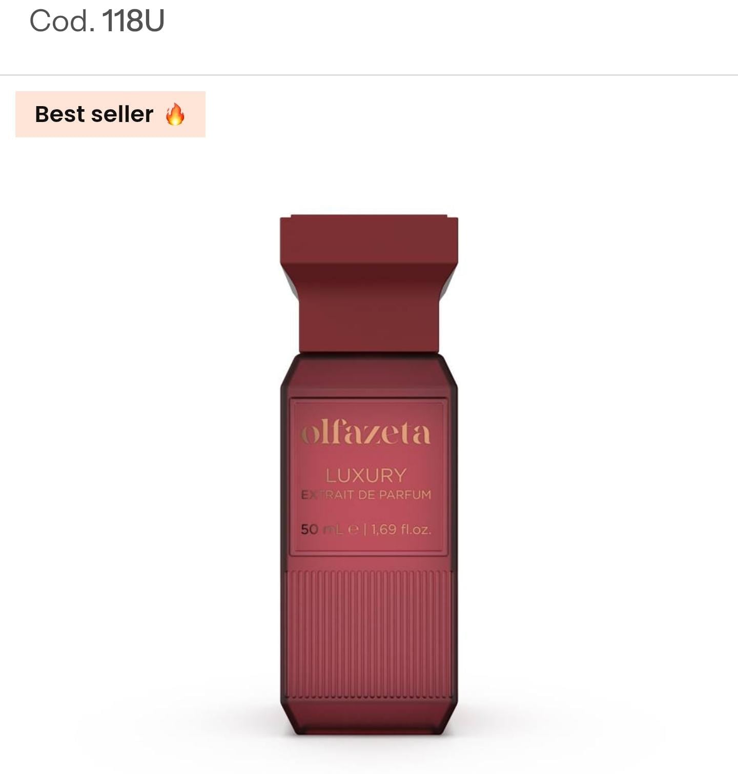 Scarlet Fire Olfazeta Luxury Extrait de Parfum 50ml burgundy bottle Cod. 118U