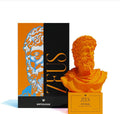 ZEUS Extrait de Parfum by MΨTOLOGIK – 100 ml with orange Zeus bust and orange packaging
